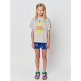 Bobo Choses Light Heather Grey Yellow Squid T-Shirt 3