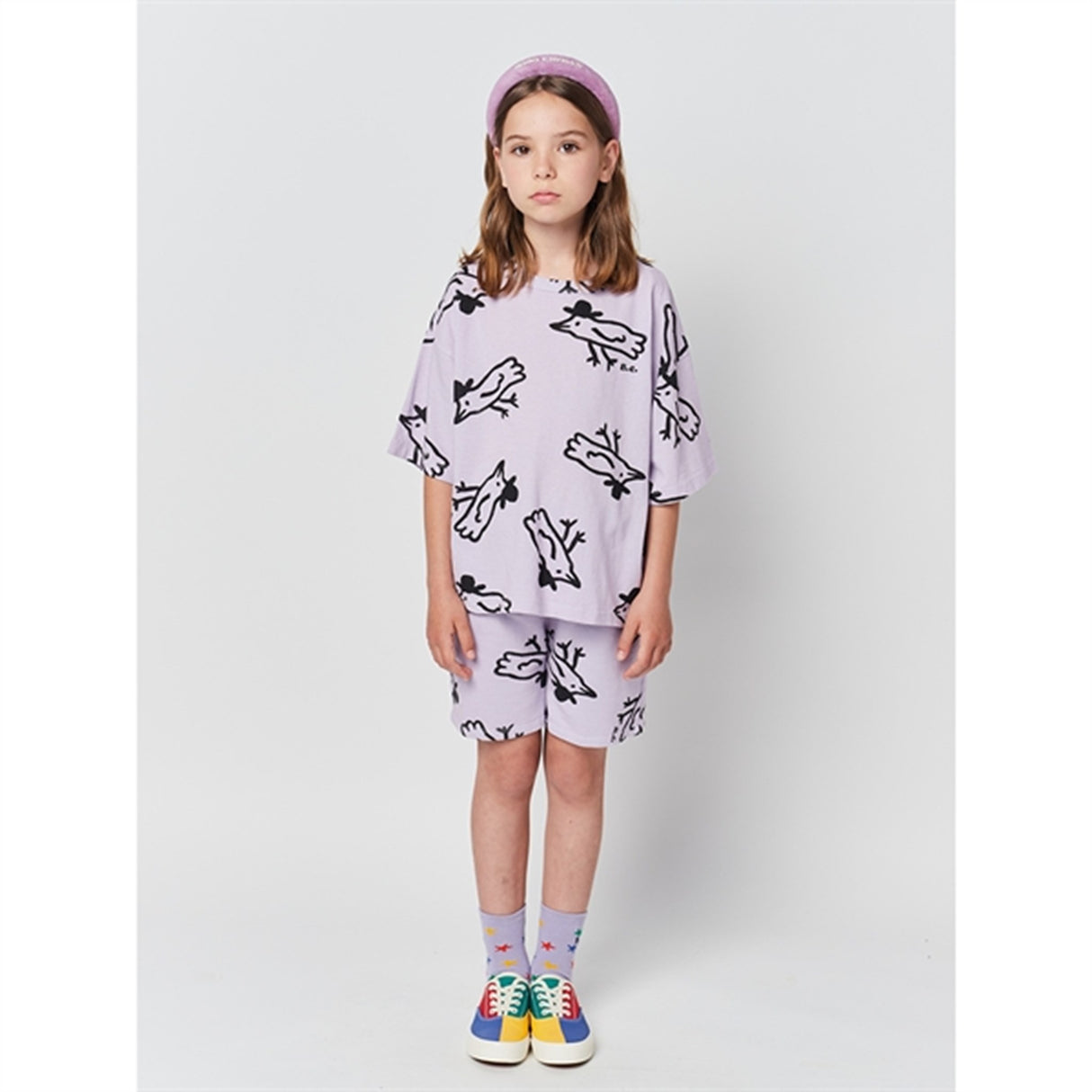 Bobo Choses Lavender Mr Birdie All Over T-Shirt 4