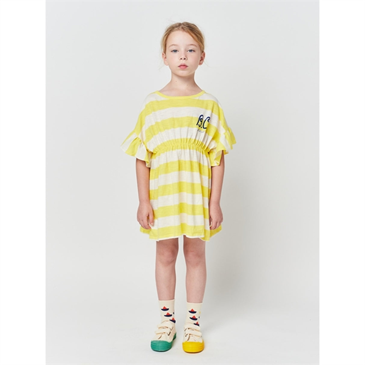 Bobo Choses Yellow Stripes Frill Kjole 3