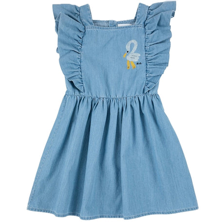 Bobo Choses Light Blue Pelican Denim Frill Kjole