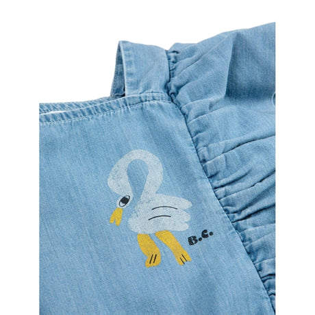 Bobo Choses Light Blue Pelican Denim Frill Kjole 2