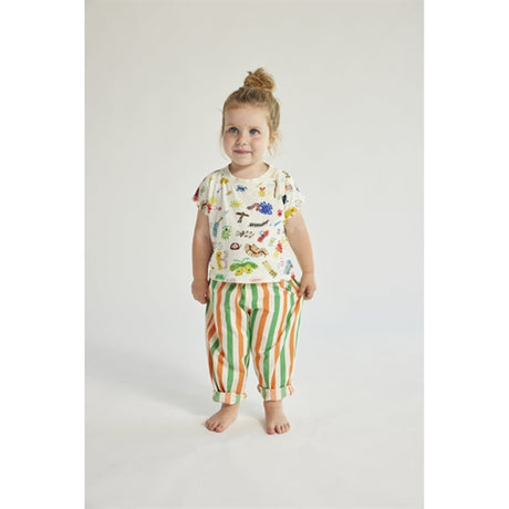 Bobo Choses Baby Vertical Stripes Woven Bukser Baggy Offwhite 2