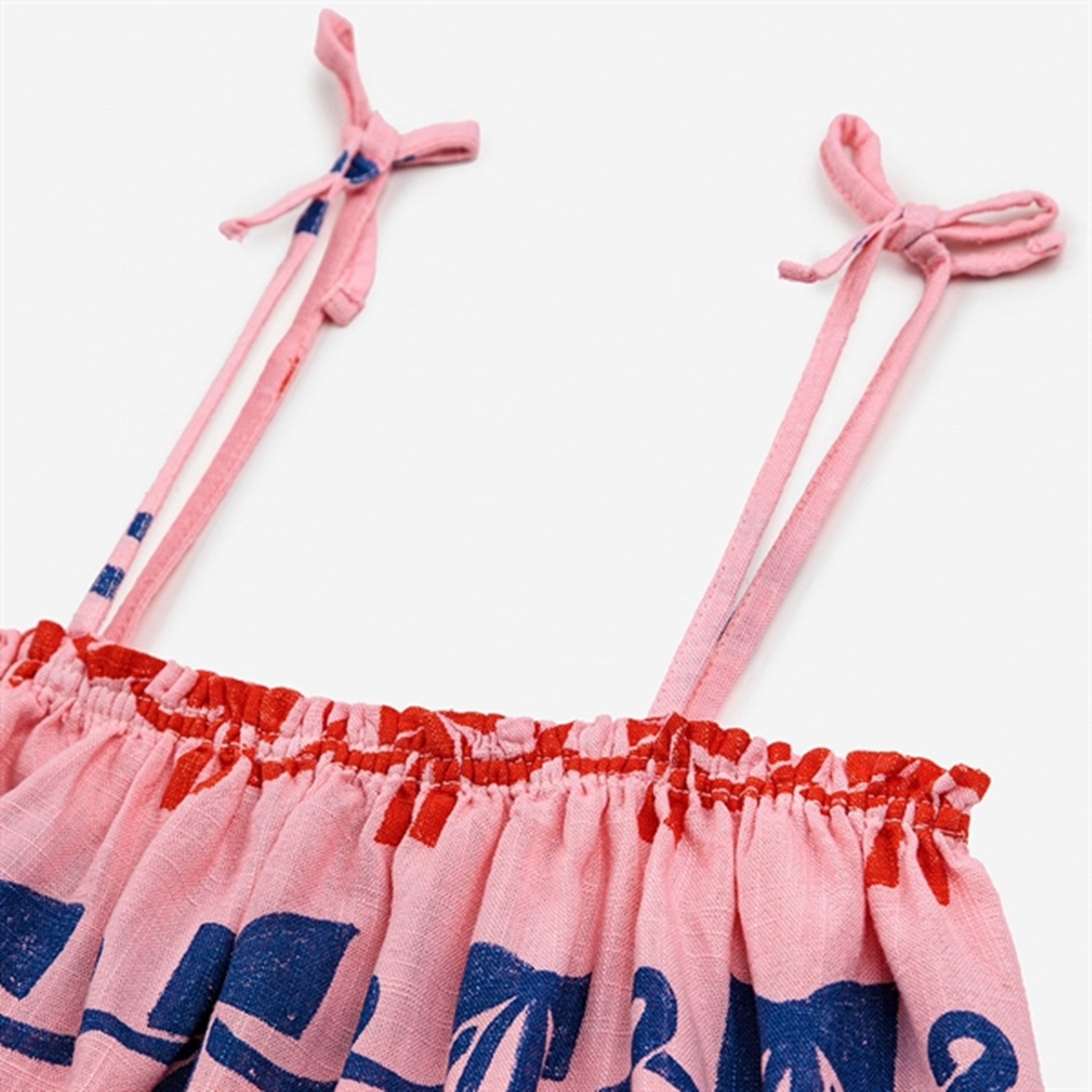 Bobo Choses Ribbon Bow All Over Woven Tank Topp Pink 2