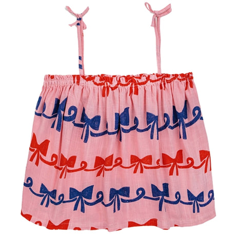 Bobo Choses Ribbon Bow All Over Woven Tank Topp Pink