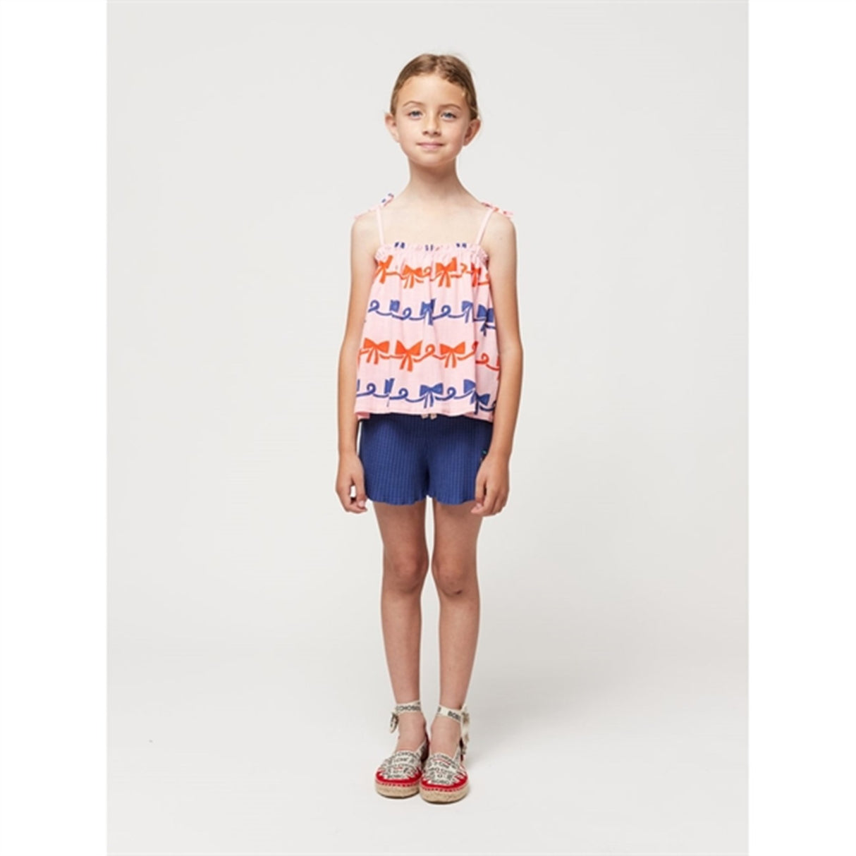 Bobo Choses Ribbon Bow All Over Woven Tank Topp Pink 4