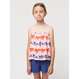 Bobo Choses Ribbon Bow All Over Woven Tank Topp Pink 3