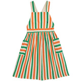 Bobo Choses Vertical Stripes Woven Kjole Knee Lenght Offwhite