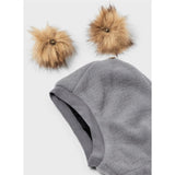 Name it Silver Filigree Wmino Ull Brushed Balaclava med Kvast