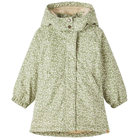 Lil'Atelier Oil Green Gudruna Padded Jakke AOP