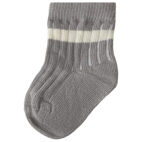 Lil'Atelier Frost Gray Elove Stripe Sokker