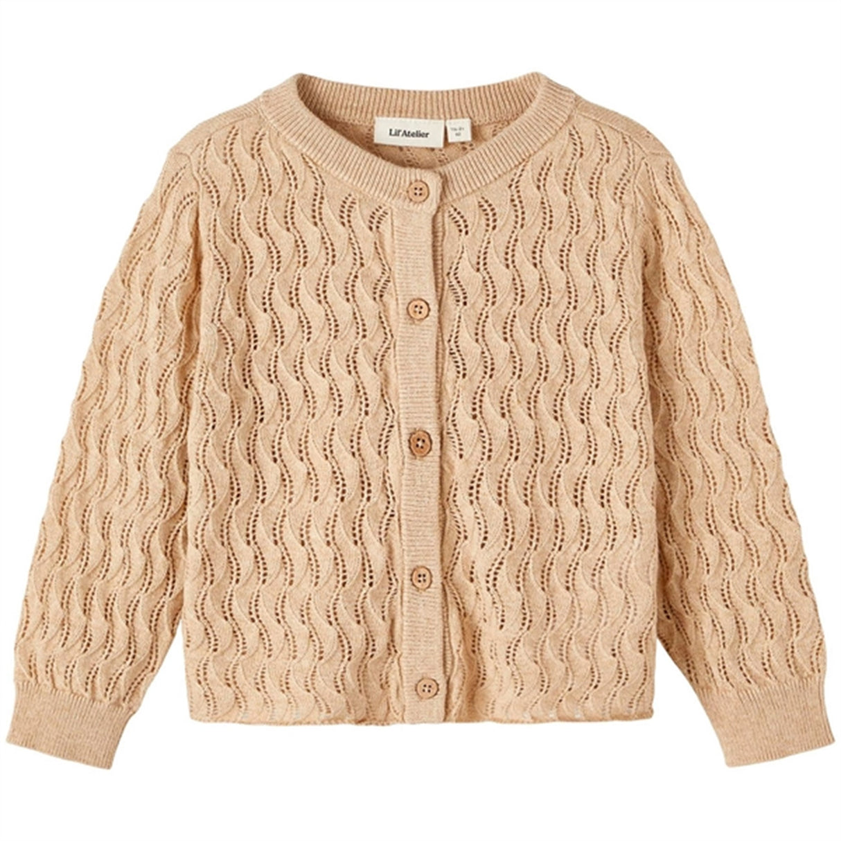 Lil'Atelier Warm Sand Nina Loose Strikk Cardigan