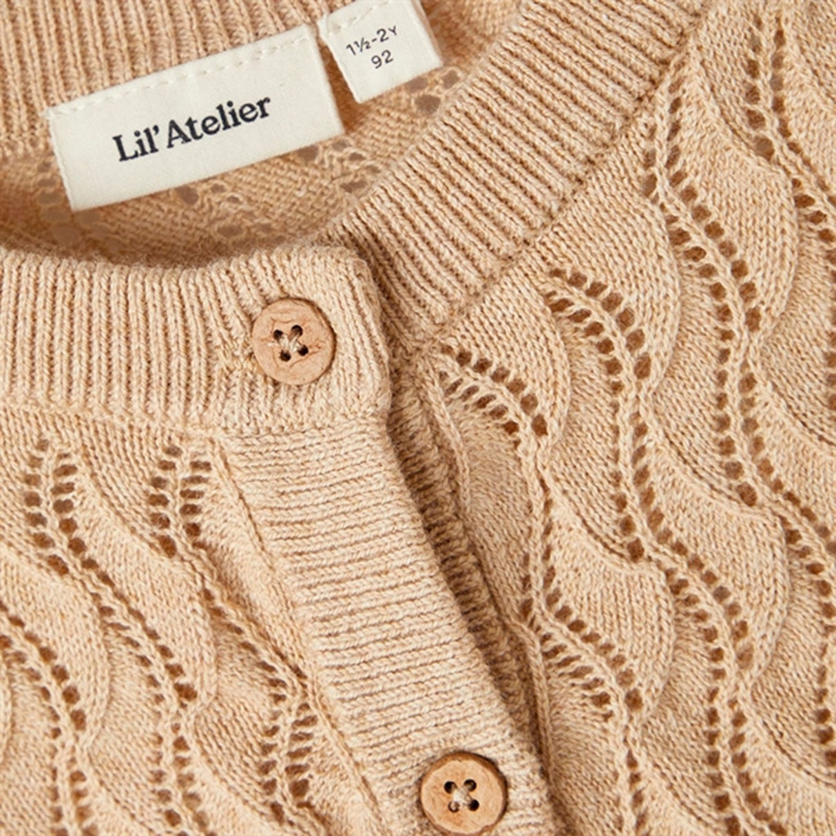 Lil'Atelier Warm Sand Nina Loose Strikk Cardigan 4