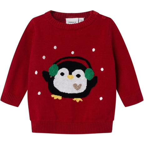 Name it Jester Red Radeer Strikket Genser