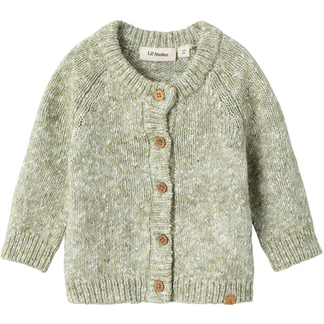 Lil'Atelier Loden Green / Melange Solvej Strikk Cardigan