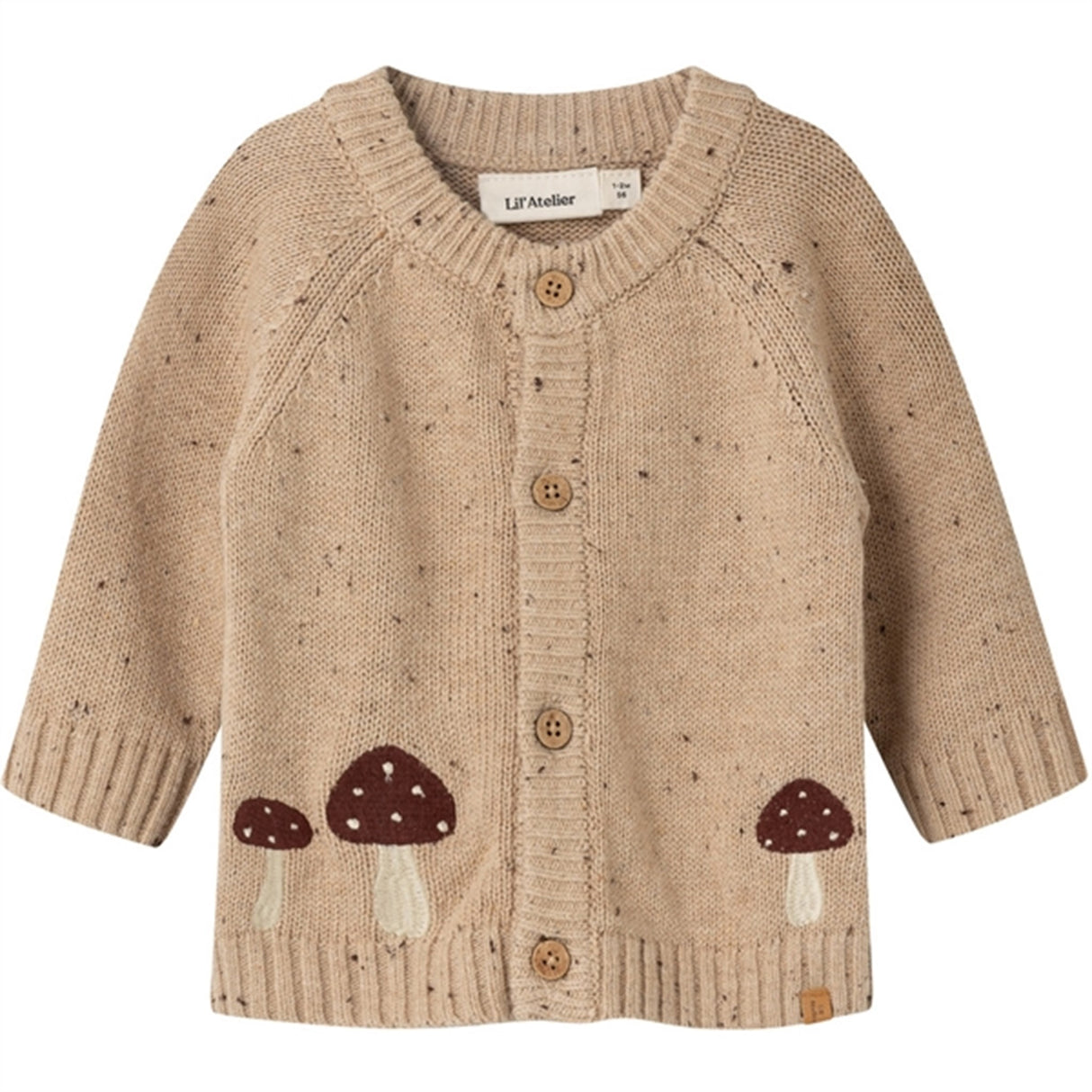 Lil'Atelier Warm Sand Melange Galto Strikk Cardigan