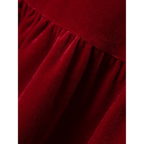 Name it Jester Red Revel Velour Kjole 2