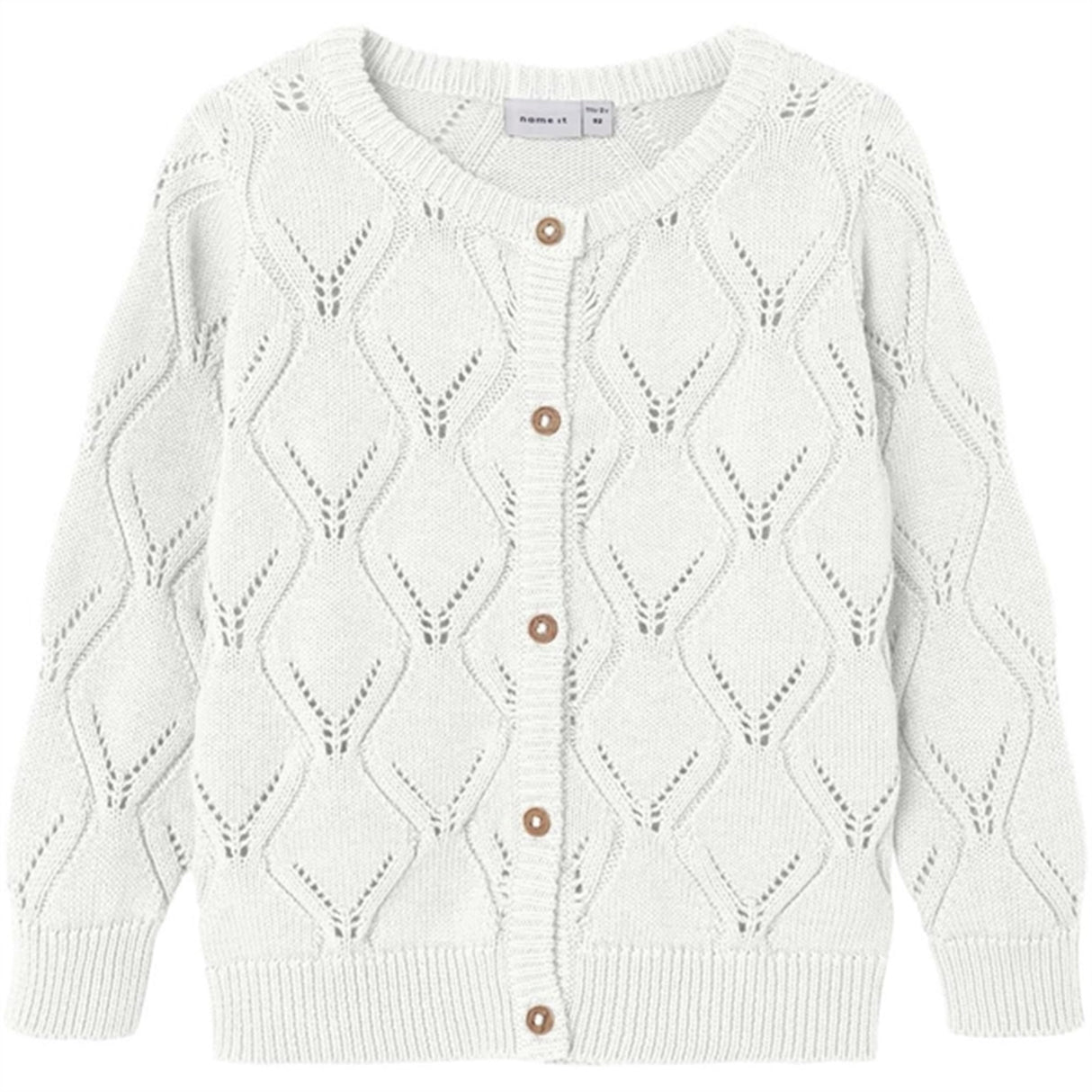 Name it Bright White Fopolly Strikk Cardigan