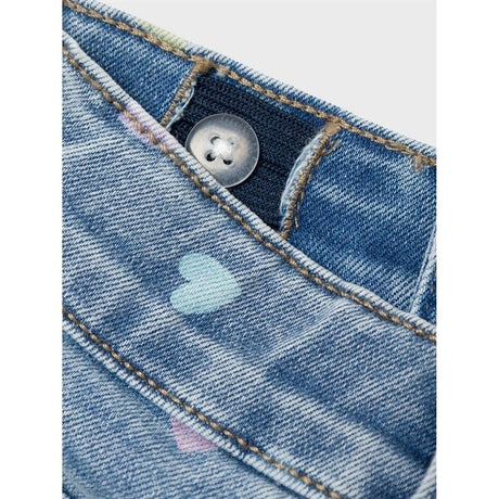 Name it Medium Blue Denim Hearts Salli Slim Denim Shorts Noos 2