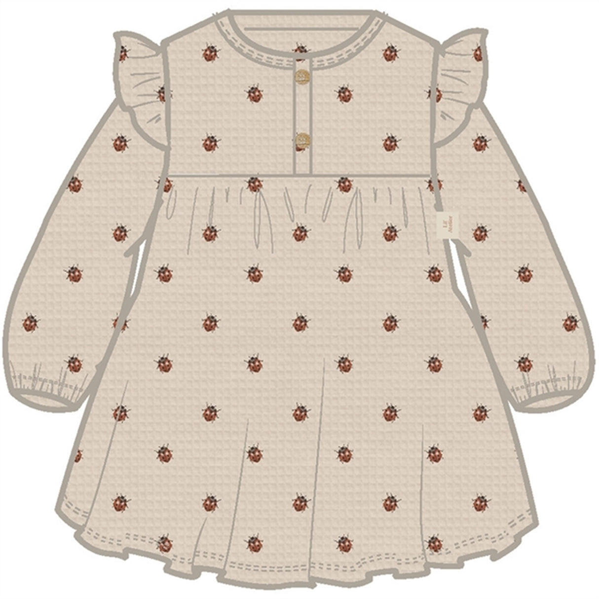 Lil'Atelier Whitecap Gray Ladybugs Ronja Sweat Kjole