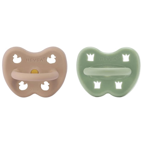 Hevea Smok 2-Pack Orthodontic Classic Tan Beige & Moss Green