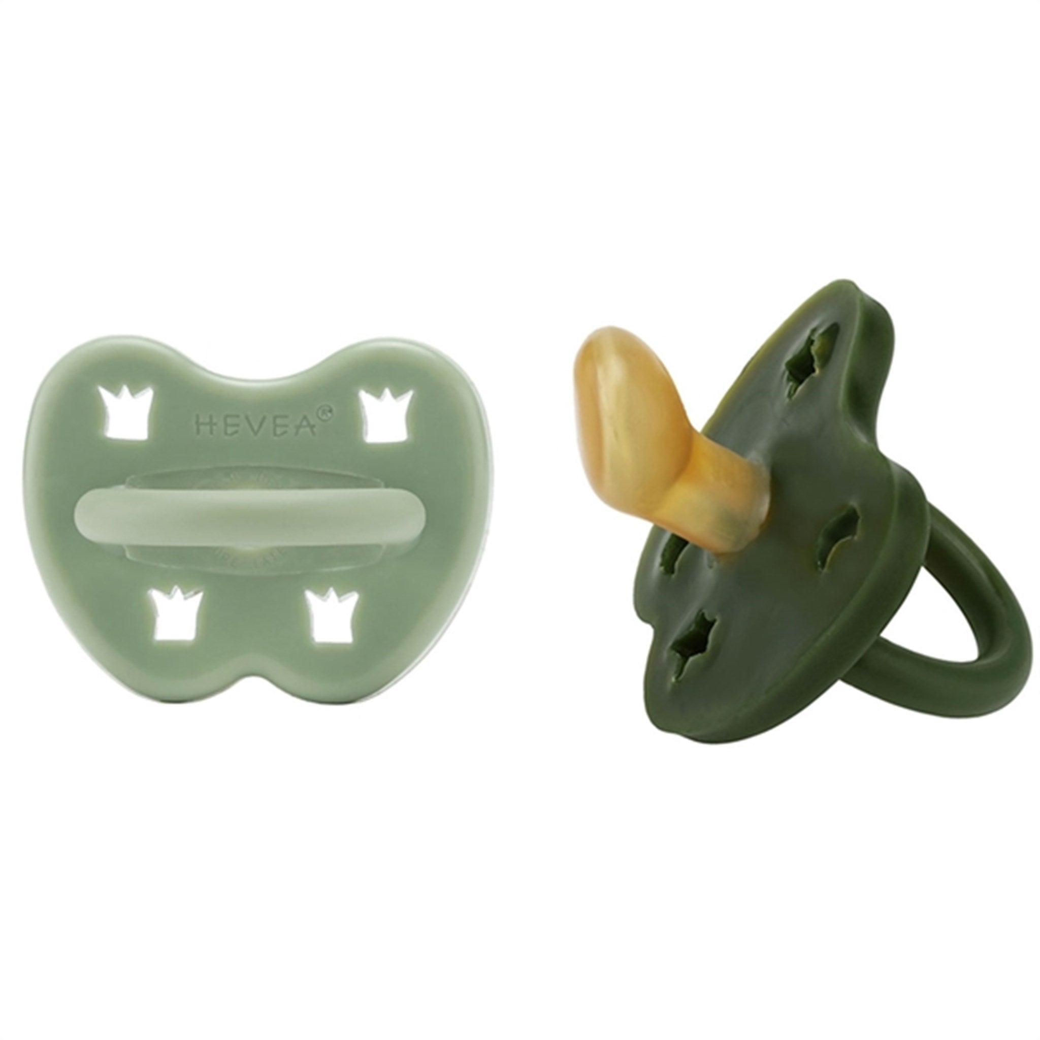 Hevea Smok 2-Pack Orthodontic Classic Moss Green & Deep Forest Green