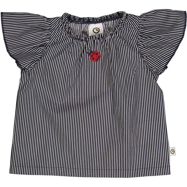 Müsli Balsam Cream/Night Blue Poplin Stripe Frill Topp