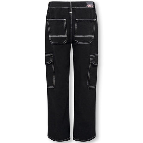 Kids ONLY Black Denim Daniella Straight Cargo Denim Jeans