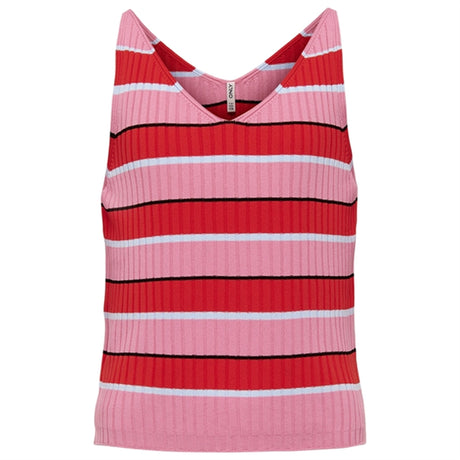 Kids ONLY Candy Pink Debbie Stripe Strikk Topp