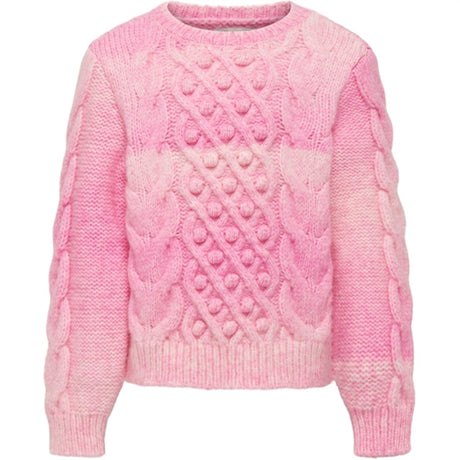 Kids ONLY Azalea Pink Space dyed Live Cable Knit Strikket Genser