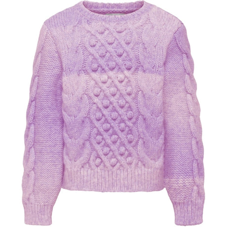 Kids ONLY Lavendula Space dyed Live Cable Knit Strikket Genser