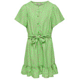 Kids ONLY Summer Green Lino AOP Belte Kjole