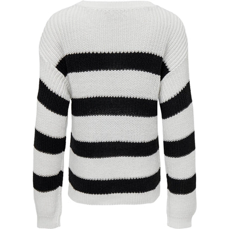 kids only Cloud Dancer Black Sif Striped Strikk Genser