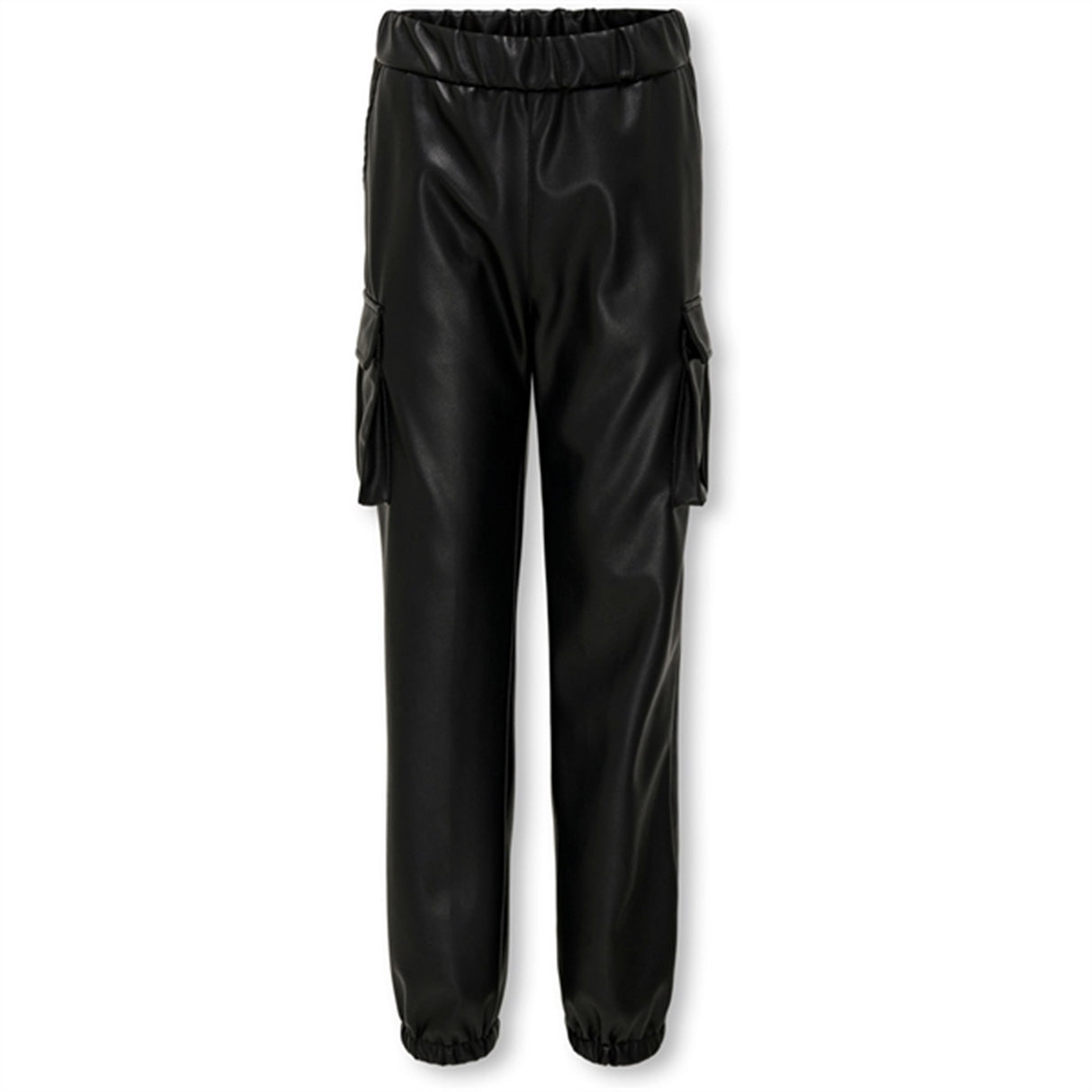 Kids ONLY Black Heidi Faux Lær Trackpants