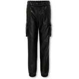 Kids ONLY Black Heidi Faux Lær Trackpants