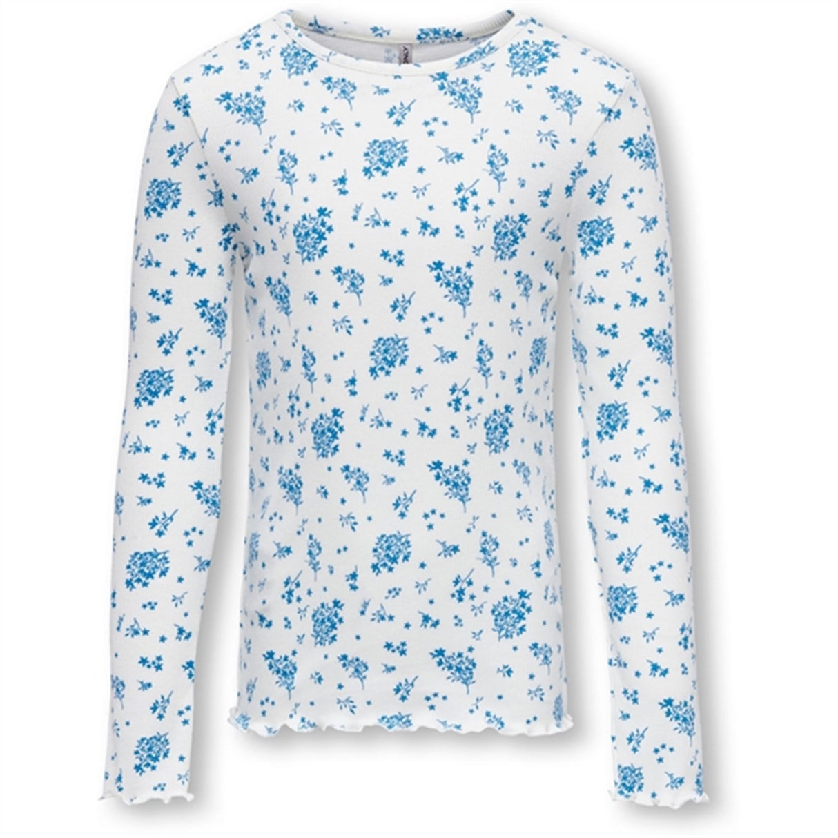 Kids ONLY Cloud Dancer Floral Evig Rib Genser