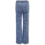 Kids ONLY Light Medium Blue Denim Juicy Wide Leg Heart Denim Jeans