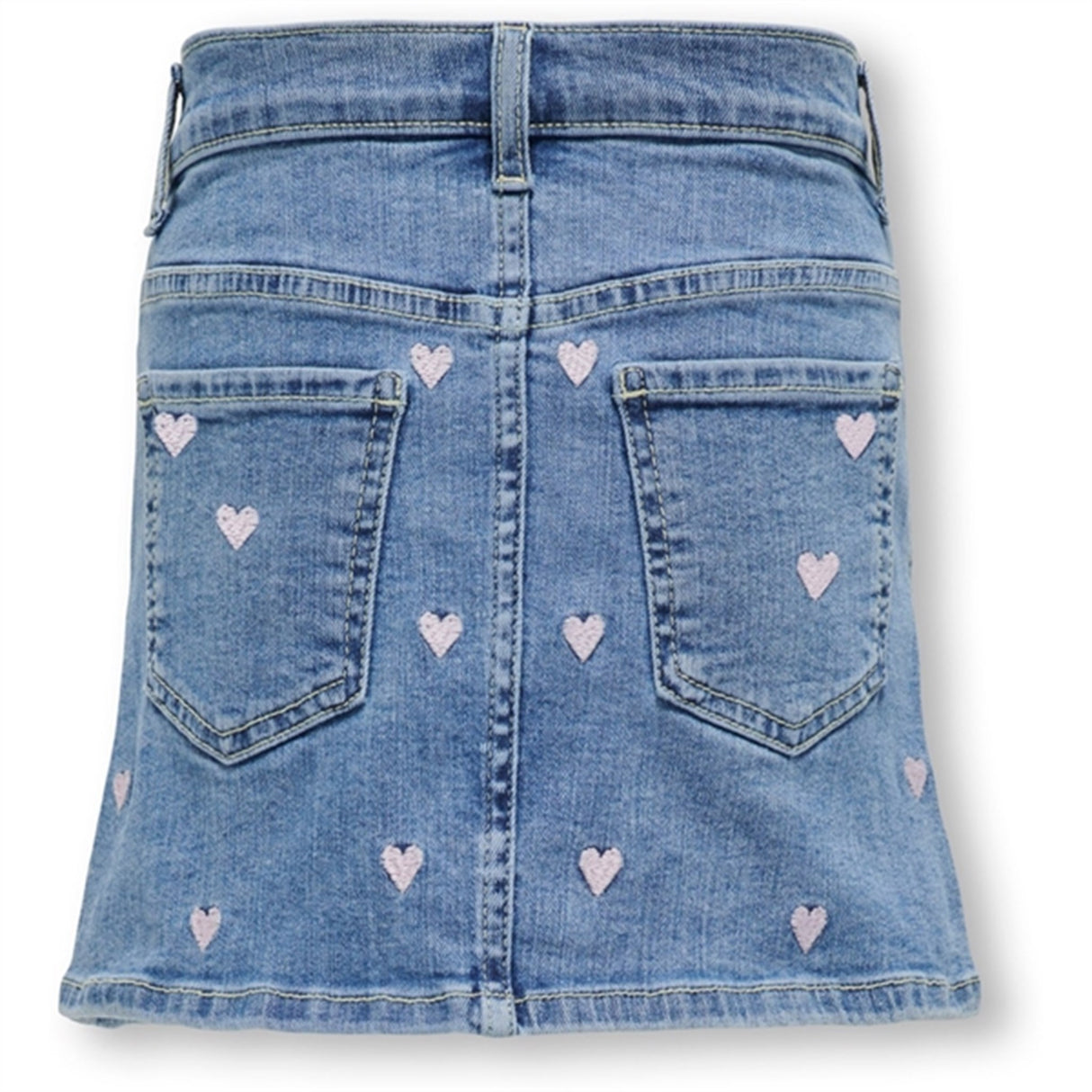 Kids ONLY Light Medium Blue Denim Hoxton Heart Denim Skjørt 2