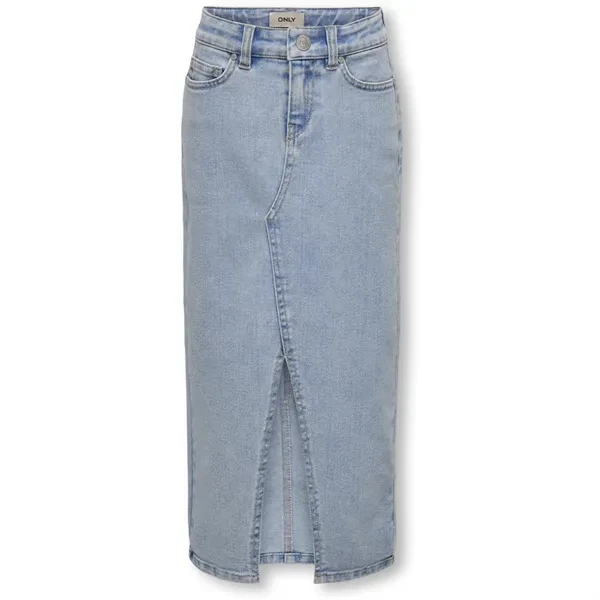 Kids ONLY Light Blue Denim Siri Front Slit Denim Skjørt