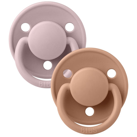 Bibs De Lux Silikon Sutter 2-pakning Round Pink Plum/Peach