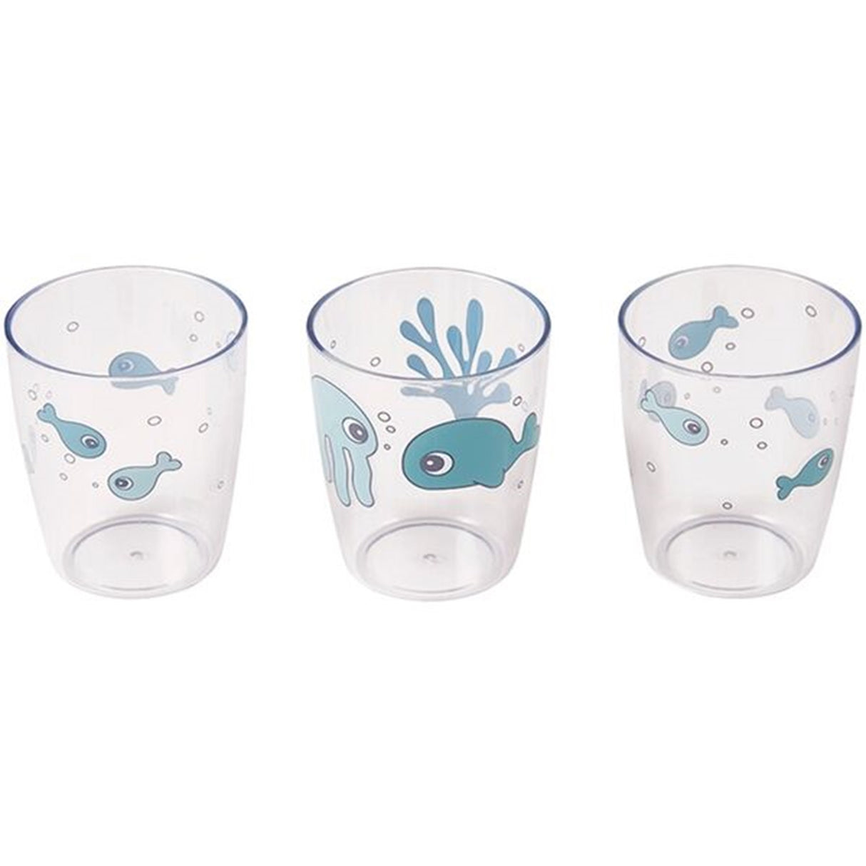 Gjort av Deer Yummi Mini Glass Sea Friends 3-pack blå