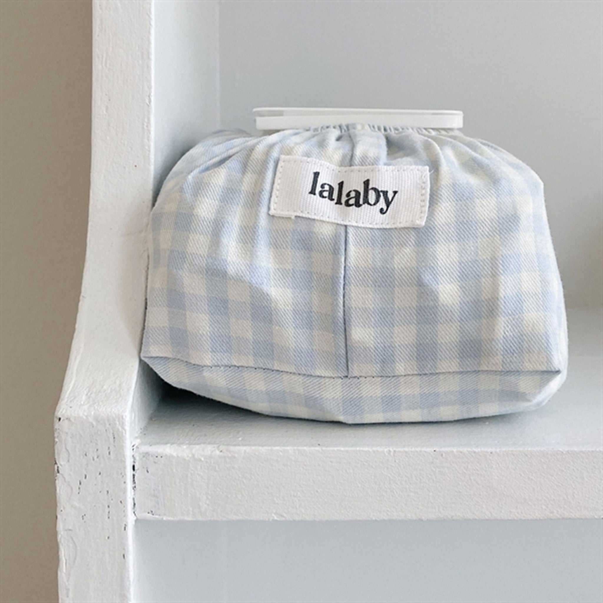 lalaby Blue gingham Vådserviet Cover 2