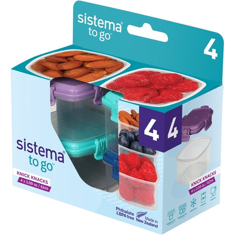 Sistema To Go Mini Knick Knack Mat Oppbevaring 62 ml Mixed Pack 4-pak