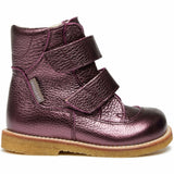 Angulus Tex-Støvle Med Borrelås Lukning Plum Shine 2