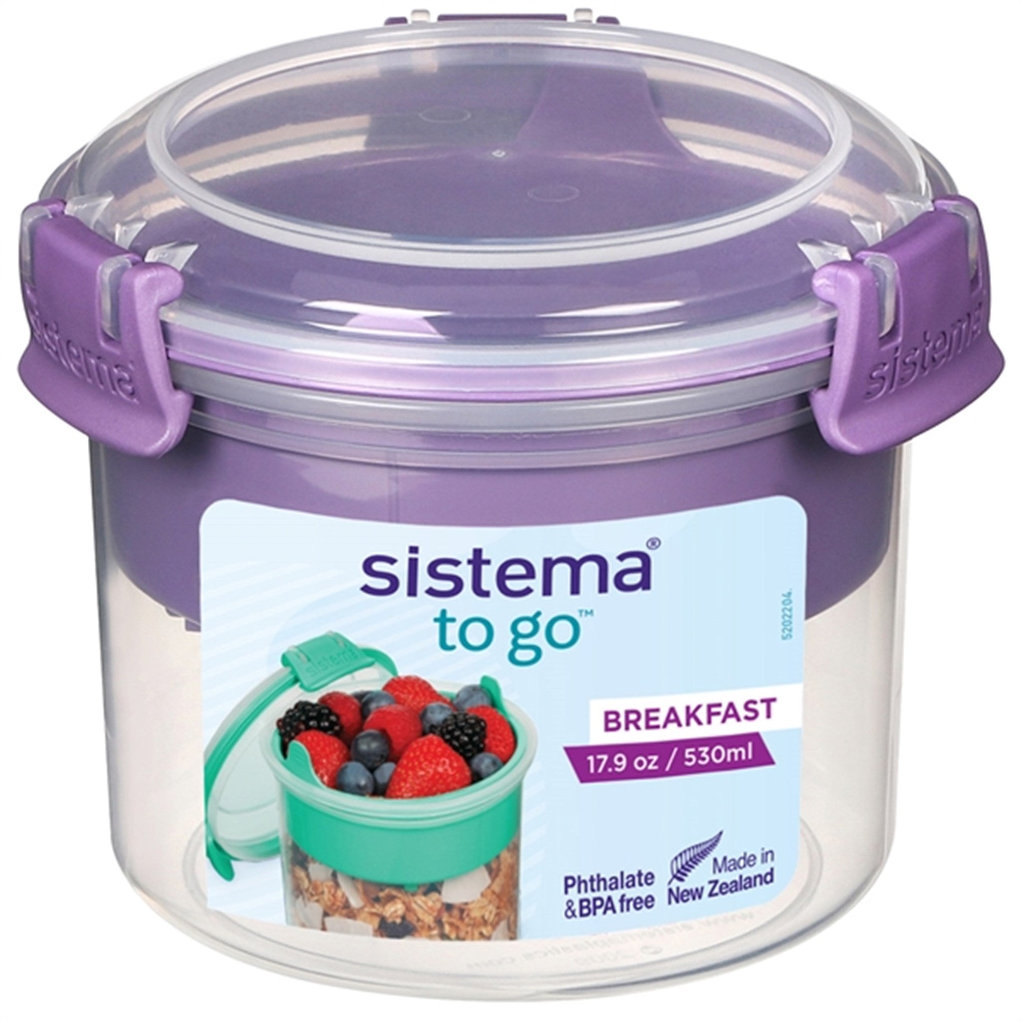 Sistema To Go Frokostbøtte 530 ml Misty Purple