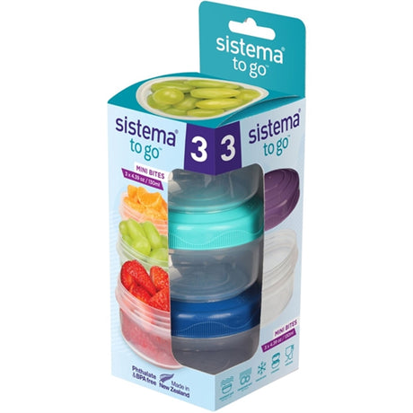 Sistema To Go Mini Bites Mat Oppbevaring 130 ml Mixed Pack 3-pak