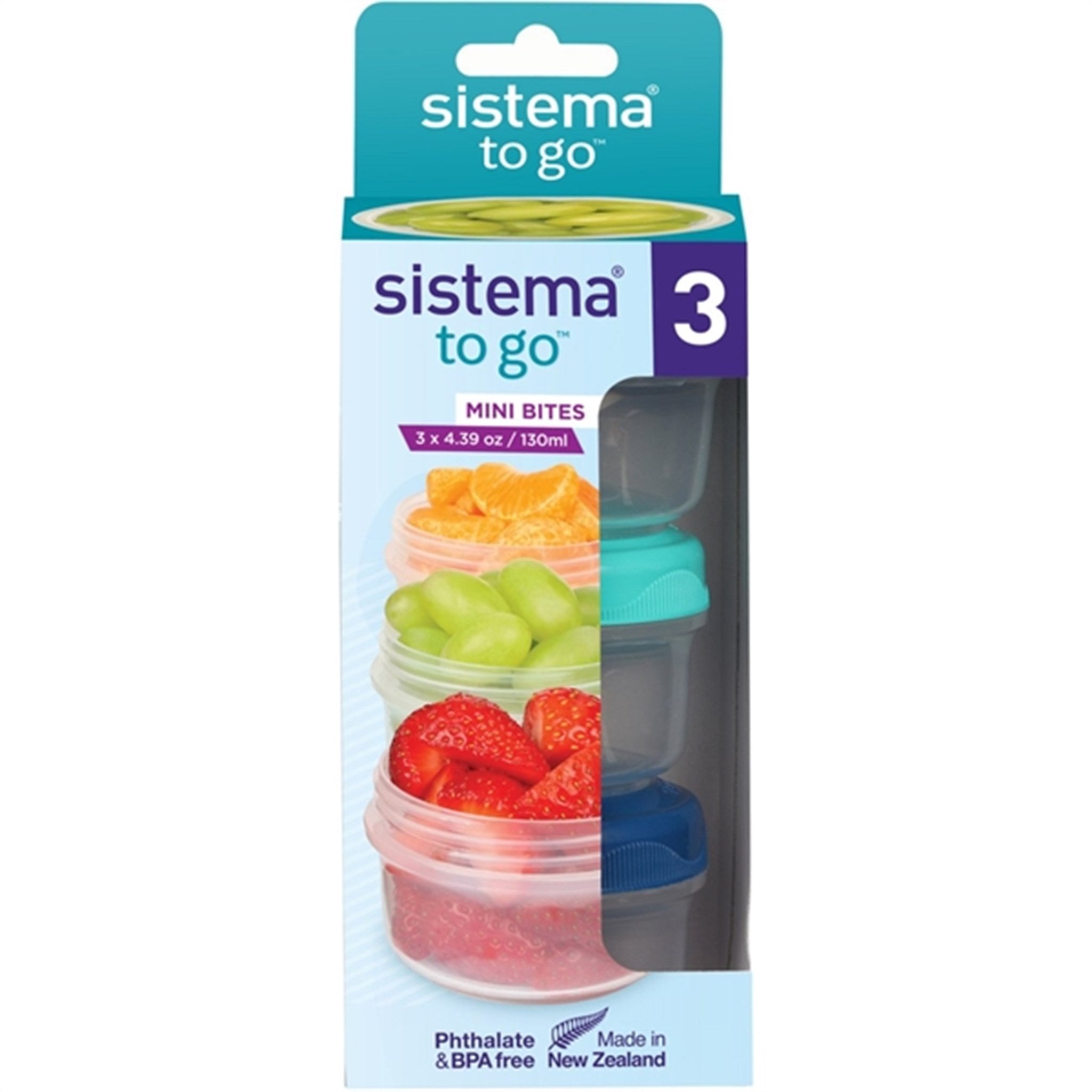 Sistema To Go Mini Bites Mat Oppbevaring 130 ml Mixed Pack 3-pak 9