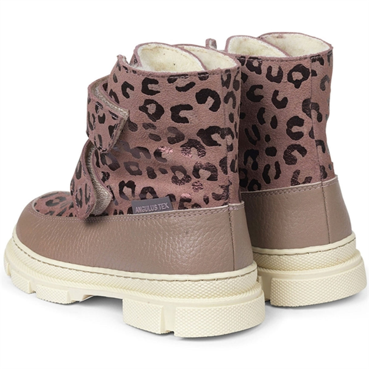 Angulus Tex-Støvle Med Borrelås Og Uldfoer Rose/Rose Leo 3
