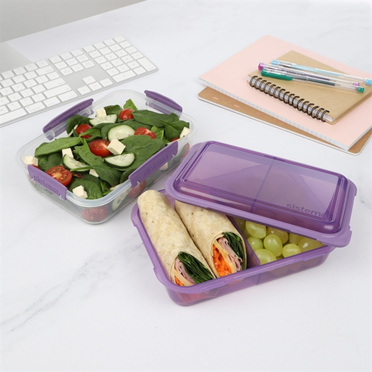 Sistema To Go Lunch Stack Rectangle Matboks 1,8 L Misty Purple