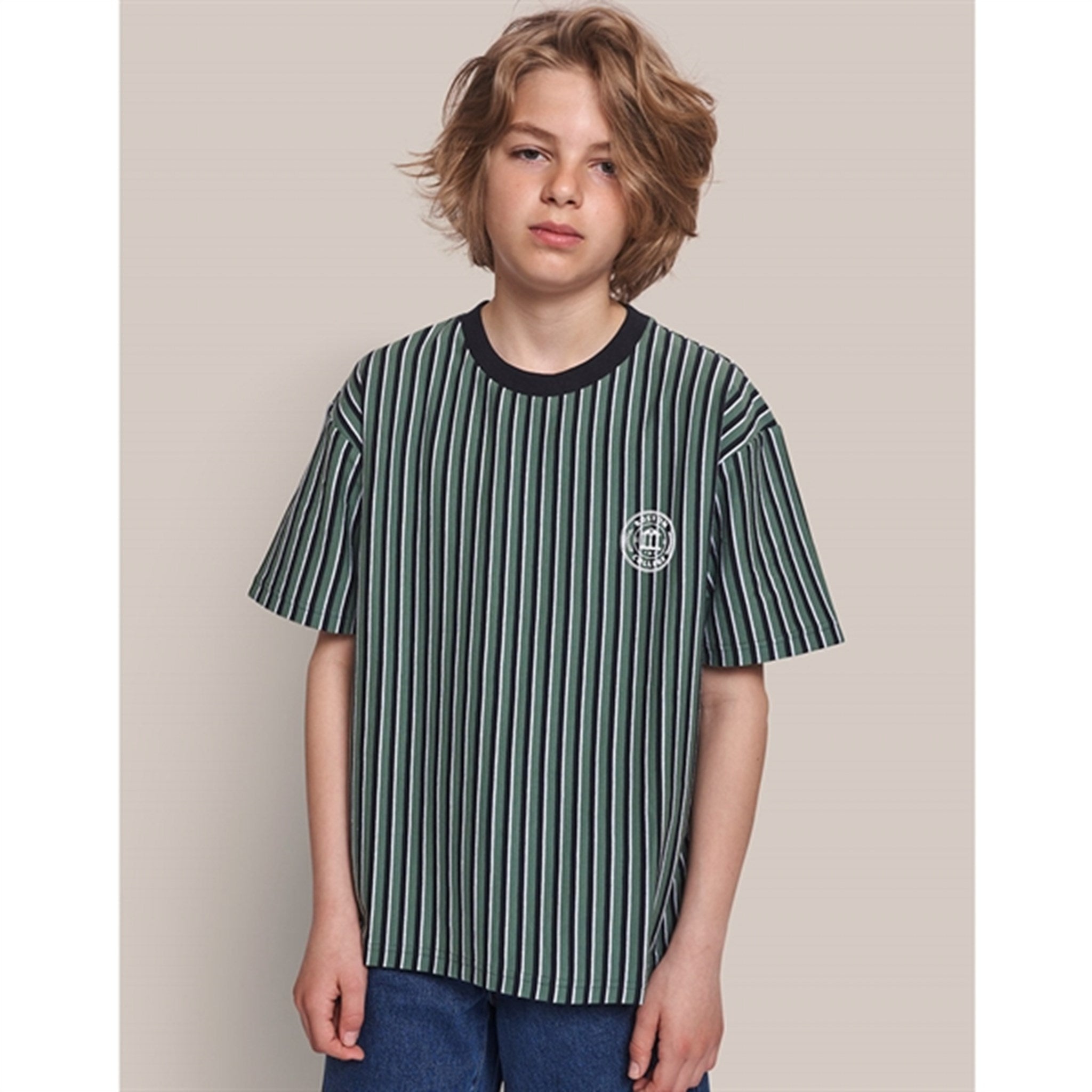 GRUNT Navy Lucas Stripe Loose Fit T-shirt 2