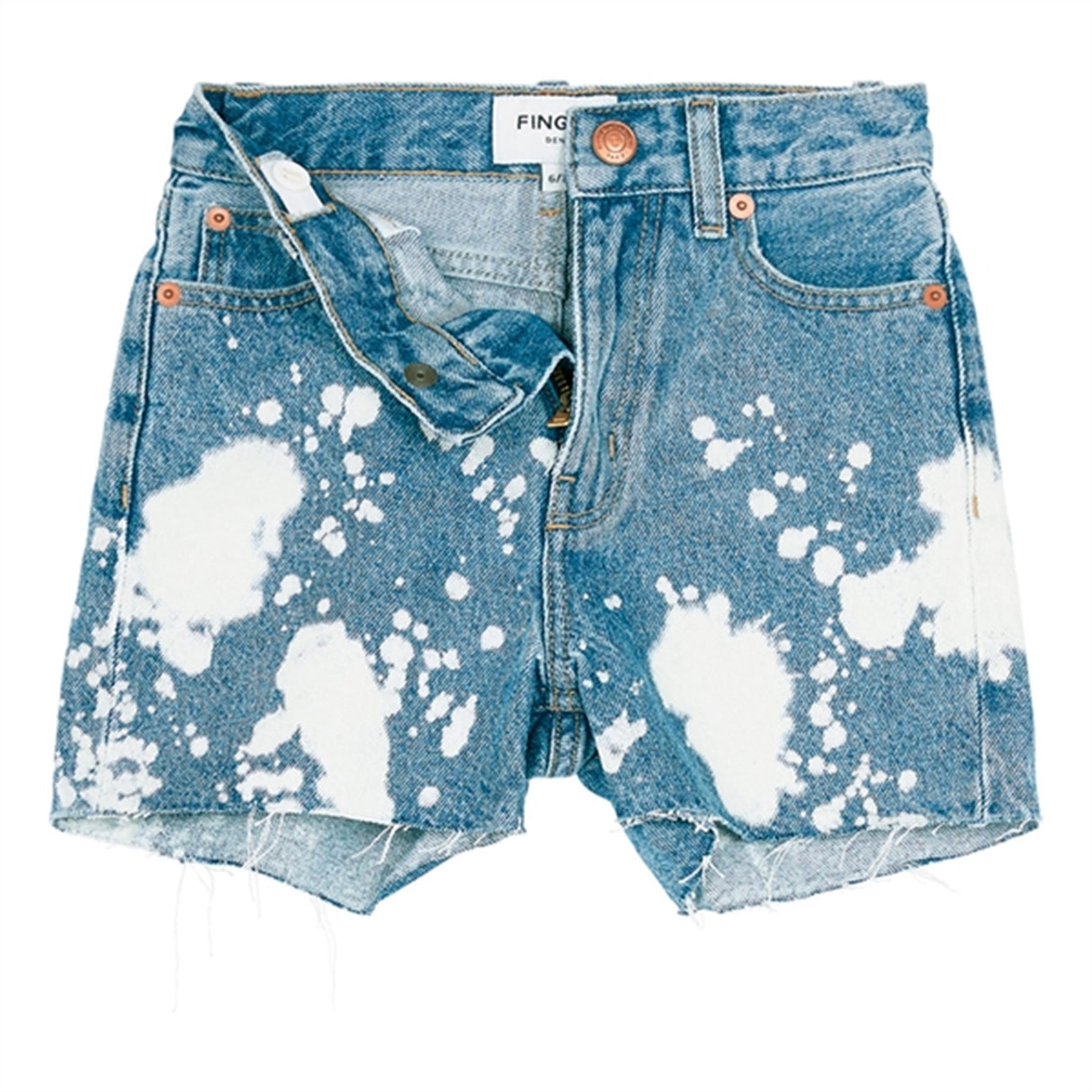 Finger In The Nose Cherryl Bleached Blue White Spots Højtaljede Shorts